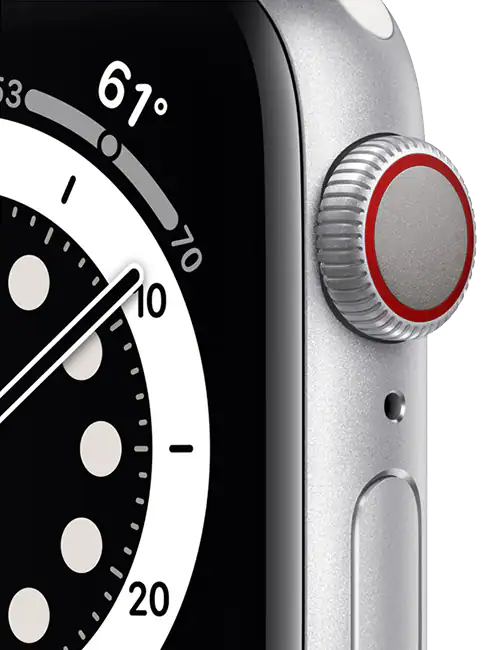 Smart Watch Series 6 + Cellular 44mm Aluminum Case (Silver) - Advanced Health & Fitness Smartwatch